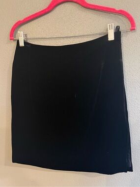 INC International Concepts Black Velvet Mini Skirt
